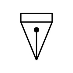Fountain pen line icon. Education symbol. Design template vector