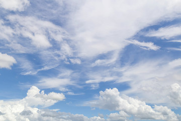 Blue sky with clouds background.
