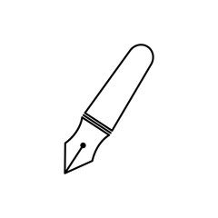 Fountain pen line icon. Education symbol. Design template vector