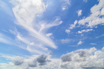 Blue sky with clouds background.