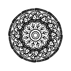 circular mandala floral silhouette style icon