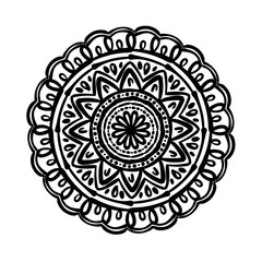 circular mandala floral silhouette style icon