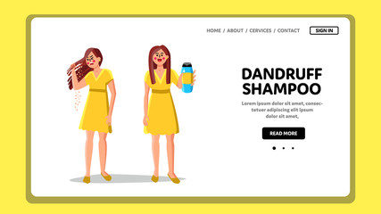 Dandruff Shampoo For Treat Hair Problem Vector