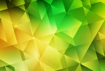 Light Green, Yellow vector abstract mosaic background.