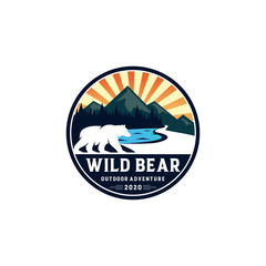 Wild Bear Logo Outdoor Adventure