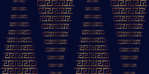 Fototapeta premium Abstract shapes geometric pattern with lines. Simple graphic print. A seamless vector background. Dark and gold texture.