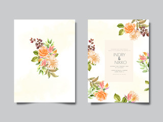 editable and beautiful floral watercolor wedding invitation cards