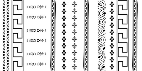 Fasion black line on white backgraund. Seamless pattern for fabric, print, wallpaper, packaging. Strocke trandy design