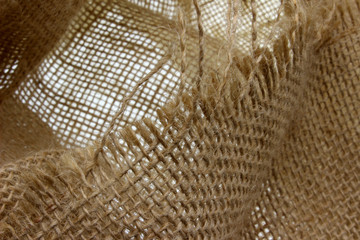 close-up of burlap sack background