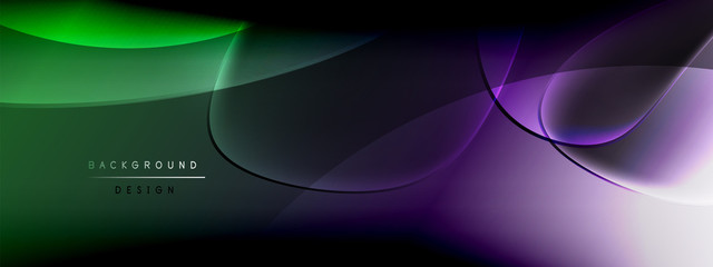 Vector abstract background - liquid bubble shapes on fluid gradient with shadows and light effects. Shiny design template for text