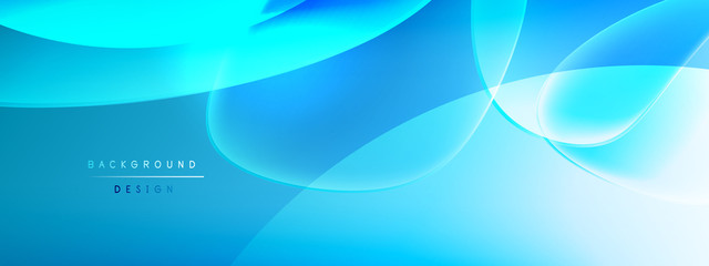 Vector abstract background - liquid bubble shapes on fluid gradient with shadows and light effects. Shiny design template for text