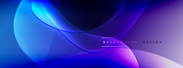 Vector abstract background - liquid bubble shapes on fluid gradient with shadows and light effects. Shiny design template for text