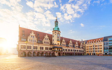 Fototapeta na wymiar Leipziger Altes Rathaus auf dem Marktplatz