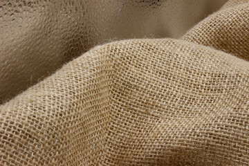 Fototapeta na wymiar close-up of burlap sack background