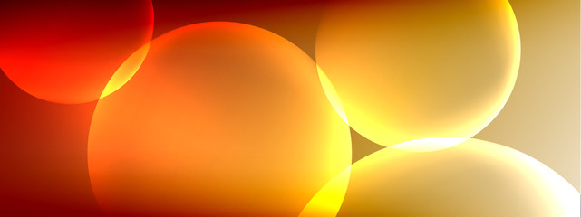 Vector abstract background liquid bubble circles on fluid gradient with shadows and light effects. Shiny design templates for text