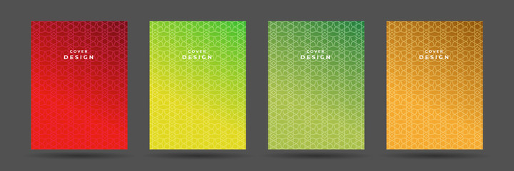 Abstract pattern texture book brochure poster cover gradient template vector set. Modern abstract covers set, minimal covers design. Colorful geometric background, vector illustration.