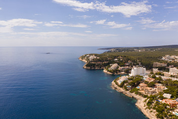 Fototapeta na wymiar Drone photography of mallorca coastline. magaluf