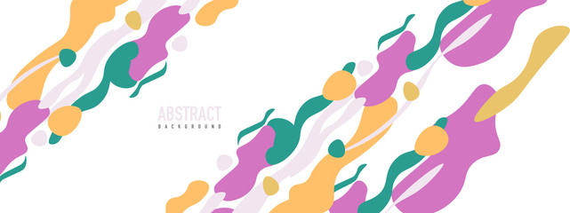 Trendy liquid style shapes abstract design, dynamic vector background for placards, brochures, posters, web landing pages, covers or banners