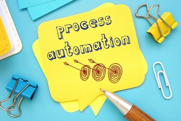 Business concept about process automation with sign on the sheet.