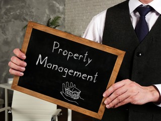 Conceptual photo about Property management with handwritten text.