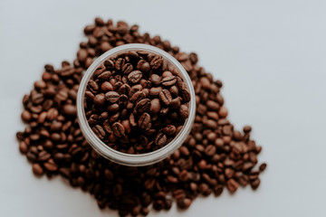 coffee beans on white background