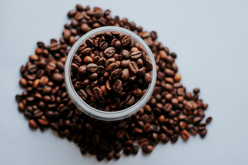 coffee beans on white background