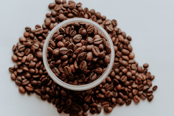 coffee beans on white background