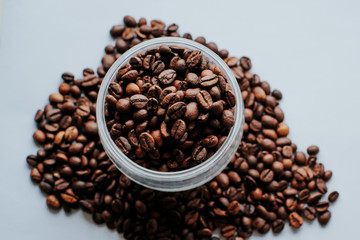 coffee beans on white background