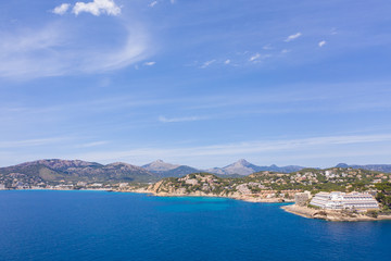 Naklejka na ściany i meble Aerial photography of Mallorca coastline. 