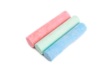 colored crayons isolated