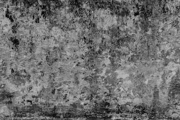 Obraz premium Grunge cracked black concrete wall, Old black cement wall with peeling plaster.