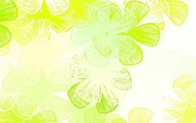 Light Green, Red vector doodle layout with flowers