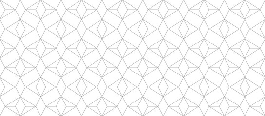 Vector seamless geometric pattern. Modern thin hexagon grid texture.