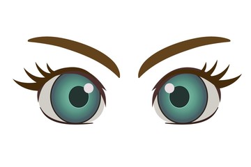 illustration of two eyes on white background.