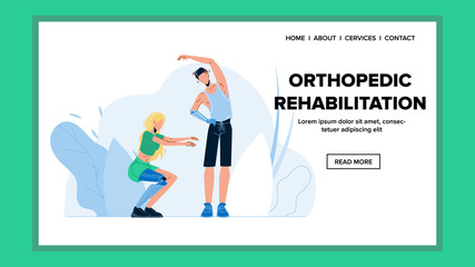 Orthopedic Rehabilitation And Exercising Vector Flat Illustration