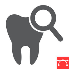Dental checkup glyph icon, dental and stomatolgy, teeth check up sign vector graphics, editable stroke solid icon, eps 10.