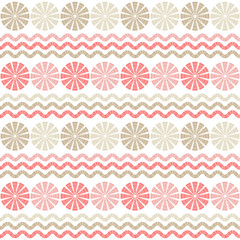 Mosaic with geometric shapes. Seamless pattern. Design with manual hatching. Textile. Ethnic boho ornament. Vector illustration for web design or print.