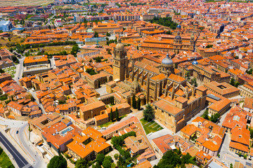 Fototapeta premium Aerial cityscape of medieval Spanish city Salamanca