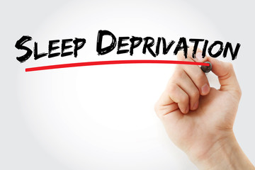 Sleep Deprivation text with marker, health concept background