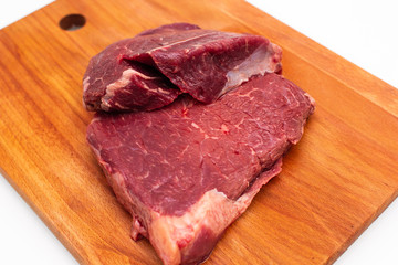raw meat on a cutting board