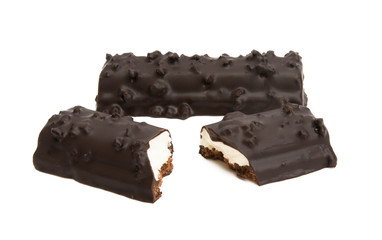 curd cheese in chocolate isolated