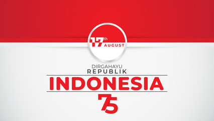 17 August. Indonesia Happy Independence Day greeting card, banner, and texture background logo. Vector illustration.