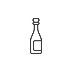 Winery alcohol drink line icon. linear style sign for mobile concept and web design. Wine bottle with cork outline vector icon. Symbol, logo illustration. Vector graphics