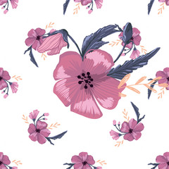 Fashionable cute pattern in native popies  flowers. Flower seamless background for textiles, fabrics, covers, wallpapers, print, gift wrapping or any purpose