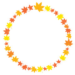 秋の紅葉の丸いフレーム