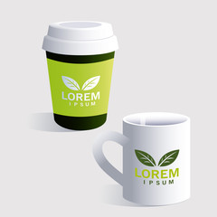 personal mug, identity brand in white background