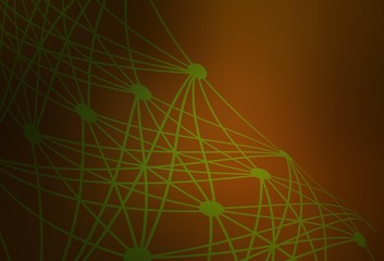 Dark Orange vector template with artificial intelligence structure.