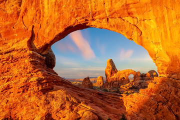 Turret arch through the North Window in Arches National Park in Utah © f11photo