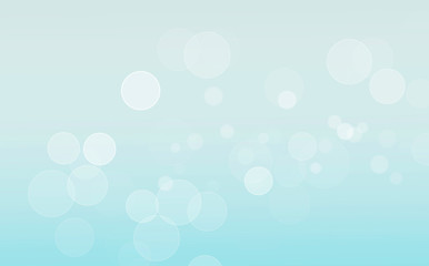 White lights bokeh, defocus glitter blur on soft blue background. illustration.