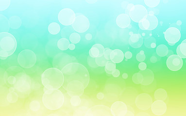 Naklejka premium White lights bokeh, defocus glitter blur on yellow and green background. illustration.